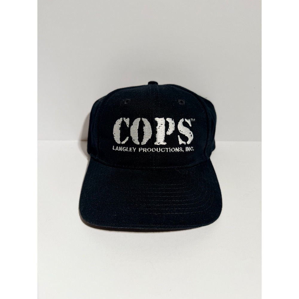 Vintage COPS TV Show Hat Mens OSFA Black Langley Productions Promo Cap